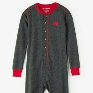 Charcoal Bear Naked Kids Union Suit Pyjama